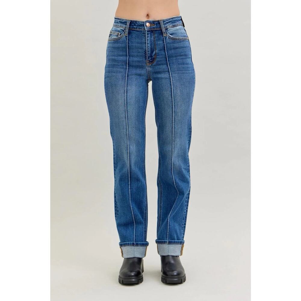 Judy Blue Better Than Revenge Hi Rise Middle Seam Straight Jeans NEW Women 13/31